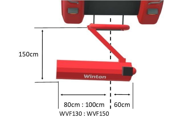 WVF Winton verge flail behind measurements